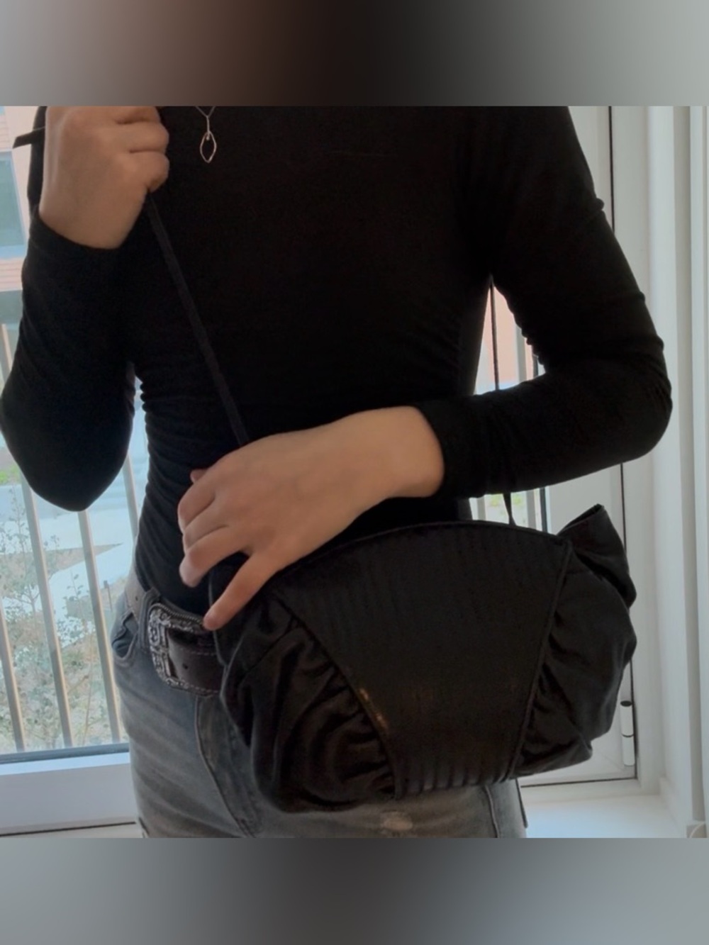 Fendi‎ Black Crossbody two way  Bag 11"x7.5"